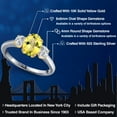 thumbnail image 2 of Gem Stone King 925 Silver and 10K Yellow Gold Canary Mystic Topaz and Lab Grown Diamond Engagement Ring for Women | 2.10 Cttw | Oval 8X6MM | Gemstone November Birthstone | Size 9, 2 of 6