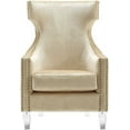 thumbnail image 3 of Gramercy Gold Croc Velvet Wing Chair, 3 of 6
