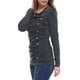 thumbnail image 4 of Top Acanalado con Botones y Mangas Largas Allegra K para Mujer Gris oscuro XL, 4 of 6