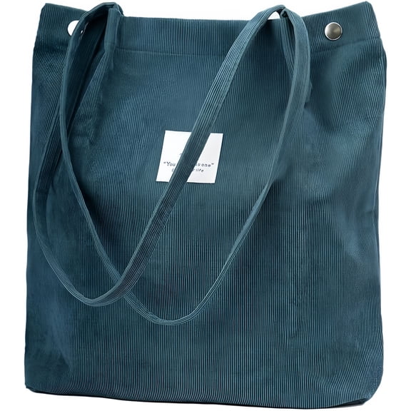 Cute Corduroy Tote Bag, Cute Tote Bags for Women Shoulder Bag with Canvas Shoulder Handbags for Women Travel Shopping, Green