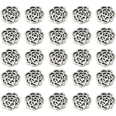 50pcs Flower Connector Charms Alloy Connector Pendants Flower Jewelry Connector