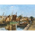 thumbnail image 2 of Emile Louis Vernier 18x14 Gold Ornate Wood Frame and Double Matted Museum Art Print Titled - Port Boats, 2 of 4