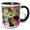 Black/White, variant on 3drose, Colorful Artistic Pattern of Daisy Flowers and Abstract Background, 11oz Mug