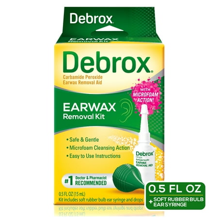 Debrox Earwax Removal Kit, 0.5 fl oz Ear Drops & Bulb Ear (Best Over The Counter Ear Drops)