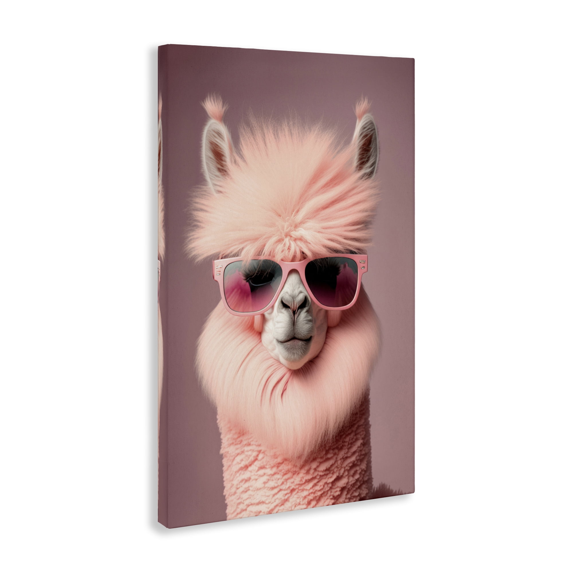 Stupell Industries Fluffy Pink Glam Alpaca Animals & Insects Painting Gallery Wrapped Canvas Art Print Wall Art, 16 x 24