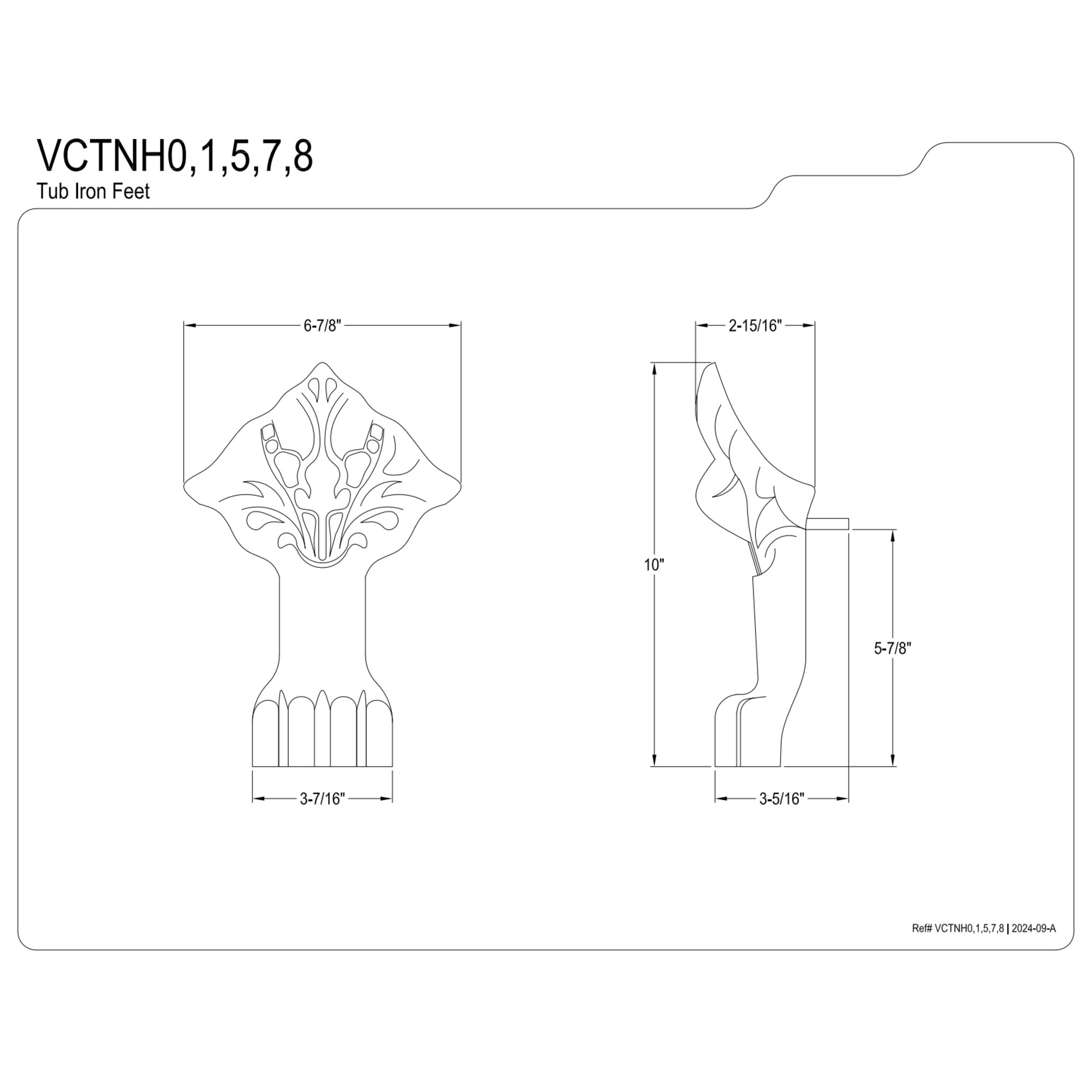 Kingston Brass VCTNH7 Aqua Eden Lion Paw Cast Iron Tub Feet, 4 Pieces (Set), Brushed Brass