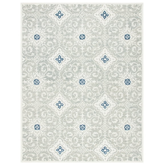 SAFAVIEH Roslyn Lalia Abstract Area Rug, Ivory/Blue, 8' x 10'