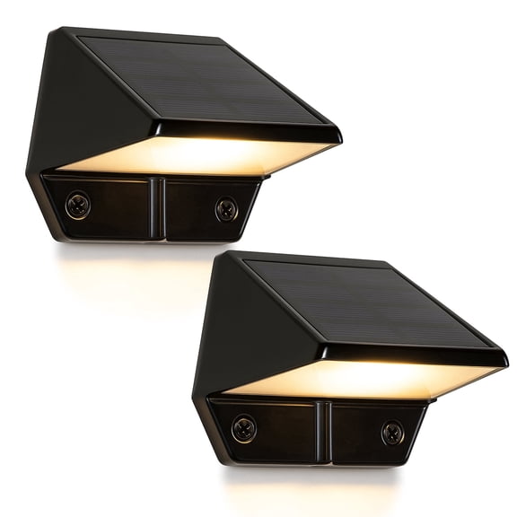Classy Caps Black Aluminum Solar Deck and Wall Light (Set of 2)