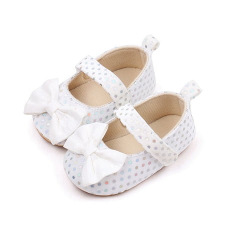 

Shuttle tree Infant Baby Girls Soft Sole Bowknot Princess Wedding Dress Mary Jane Flats Prewalker Newborn Light Baby Sneaker Shoes
