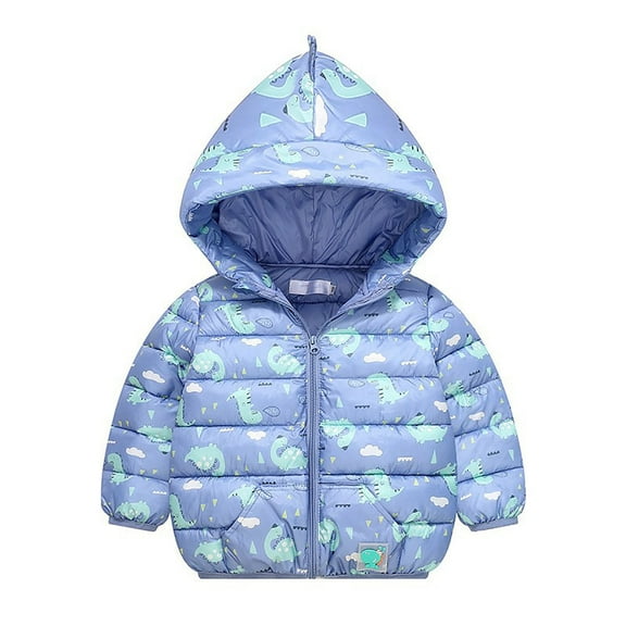Povozer Girls' Winter Coat Long Parka Warm Hooded Puffer Jacket(Blue,4T-5T)