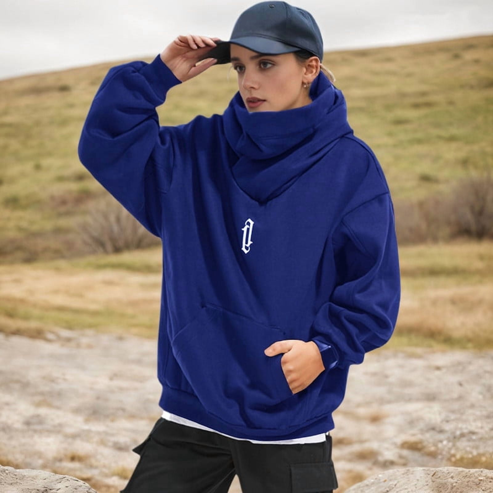 HISITOSA Men's Long Sleeve Fleece Hoodie Lightweight Tech Wear Soft Cotton Pullover Unisex Casual Hooded Sweatshirts