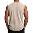 thumbnail image 3 of Zimjoy Men's Vintage Washed Cotton Sleeveless Tank Top Summer Crew Neck Muscle Shirt for Gym Workout Casual Streetwear Khaki S, 3 of 5