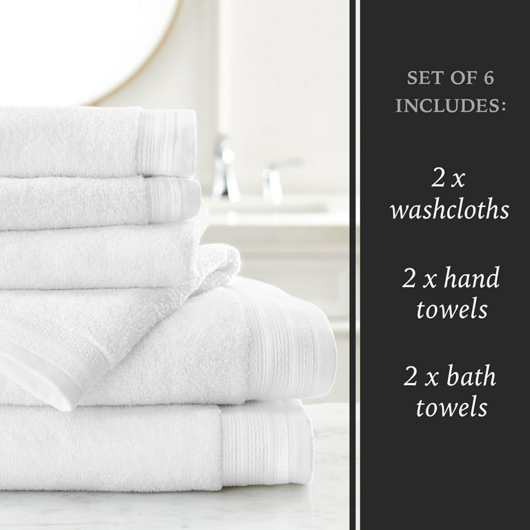 100% Cotton 4-Pack Bath Towel Sets - Extra Plush & Absorbent White Bath  Towels - 56 x 28 (White)