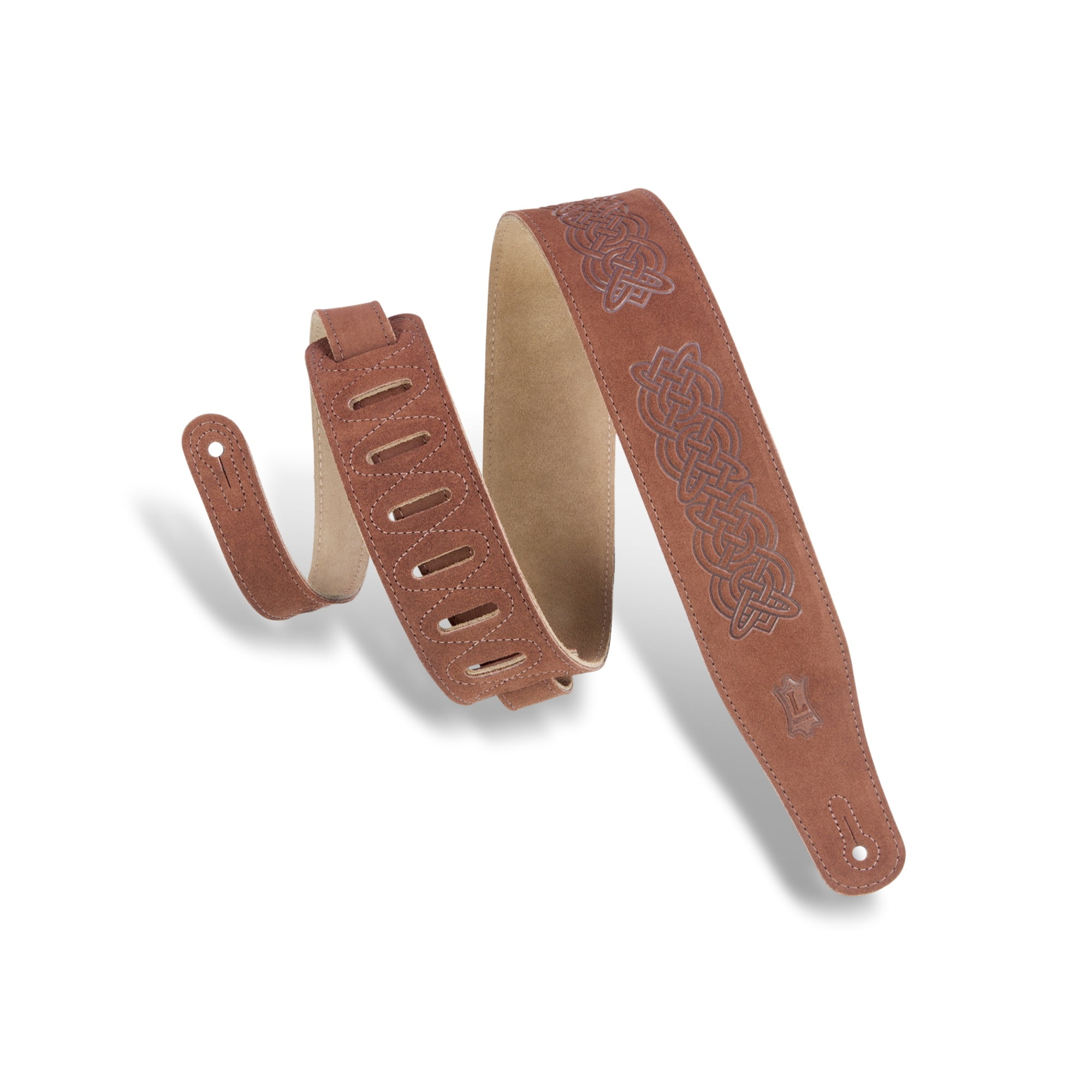 Levy's 2 1/2" Suede Leather Guitar Strap W/ Natural Suede Leather