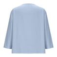 thumbnail image 7 of Bovxnpu 3/4 Length Sleeve Womens Tops, Cotton Dressy Casual Blouses for Women, Women's Solid Color V-neck Three Quarter Sleeve Loose Cotton And Linen Top L, 7 of 7
