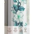 thumbnail image 3 of Teal Botanical Spring Sheer Curtains for Living Room Bedroom White Floral Spring Sheer Curtains 45 Inch Long 2 Panels Set Light Filtering Curtain Window Treatments Drapes for Dining Room, 3 of 6