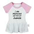 thumbnail image 4 of Pack of 2, Ice Ice & I Am Mexican and This is My Juansie Funny Dresses For Baby, Newborn Babies Skirts, Infant Princess Dress, Toddler Frocks (Pink Raglan Dresses, 12-18 Months), 4 of 5