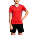 thumbnail image 3 of Letdown Kids Sports Boys Girls Outfits Short Sleeve Training Football Theme Breathable Athletic Youth Team Practice Clothes Summer Outfits Summer Clothes Back To School Size 5-13Y for Kids, 3 of 6
