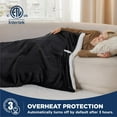 thumbnail image 3 of Cozy Comfort Heated Blanket Electric Throw, Soft Flannel Electric Blanket, with 4 Time Settings, 6 Heat Settings, and 3 hrs Timer Auto Shut Off (50x60 inches, Black), 3 of 6