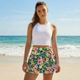 thumbnail image 3 of Yuyamidu Hibiscus Women's Athletic Skort Palm Leaves Swing Golf Tennis Skirts High Waisted Skorts Running Workout Skorts with Pockets Size L, 3 of 7