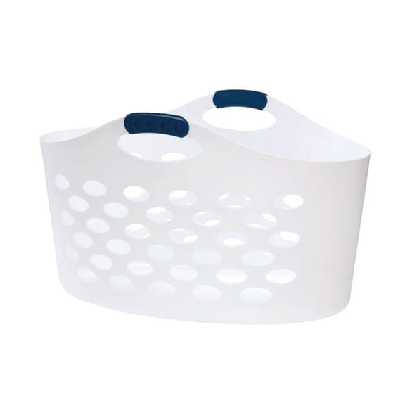 Open Box Rubbermaid 1.5 Capacity Flex N Carry Portable Laundry Basket, White
