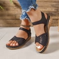 thumbnail image 1 of MKLEKYY Sandalias para Dama Sandalias Cómodas para Mujer para Uso Diario Informal Diseño de Punta Abierta Con Recortes y Cierre de Velcro para Primavera y Verano Calzado de Tacón de Cuña Duradero, 1 of 4