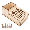 thumbnail image 2 of Soporte de madera, soporte para herramientas de estante para manualidades de cuero para manualidades con múltiples orificios construido para el futuro, 2 of 9