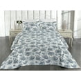 thumbnail image 2 of Ambesonne Blue Floral Quilted Bedspread Set 3 Pcs, Pastel Summer Flowers, Twin, Pale Blue Off White, 2 of 4