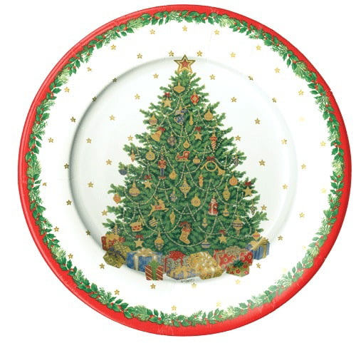 Paper Plates Caspari Christmas Trees Salad-Dessert Plates - Walmart.com