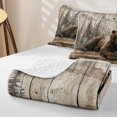 thumbnail image 4 of Erosebridal Wildlife Bear Quilt Full for Boys Men, Rustic Wooden Cabin Print Full Bedspread Sets, 3 Pieces, 4 of 7