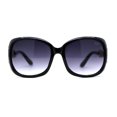 thumbnail image 2 of Womens Jewel Buckle Ribbon Hinge Butterfly Designer Sunglasses Black Smoke, 2 of 4