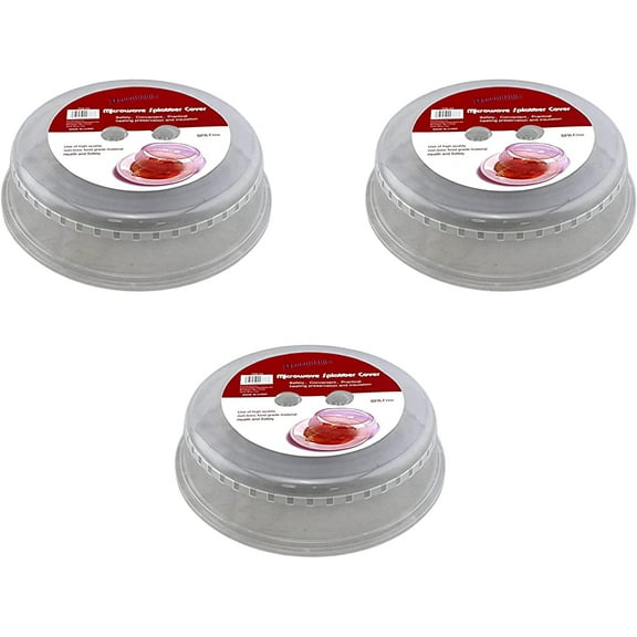 3-Pack Microwave Splatter Covers – 10" BPA-Free Vented Food Lids