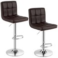 thumbnail image 1 of Bronte Living Leatherette Bar Stool 360 Swivel, Adjustable Height 24" to 33" Mid-Backrest, with Hard Floor Protection Rubber Band - Series Clementine - Set of 2, 1 of 8