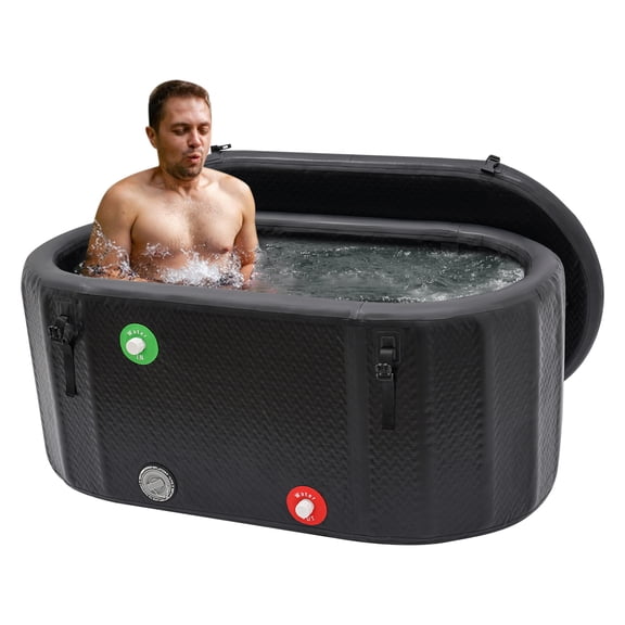 72.65 Gal Large Capacity Inflatable Ice Bath Tub, Leakproof PVC Cold Plunge Pool with Air Pump for Indoor Outdoor Use