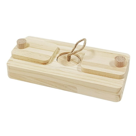 Bvdfgk Wooden Enrichment Foraging Toy Chew Toys Hide Treats Puzzle Game Treat Dispenser style D