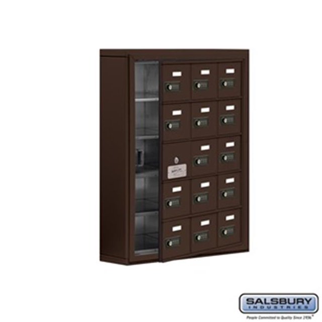 SalsburyIndustries 19155-15ZSC Cell Phone Storage Locker With Front Access Panel - 5 Door High Unit, Bronze