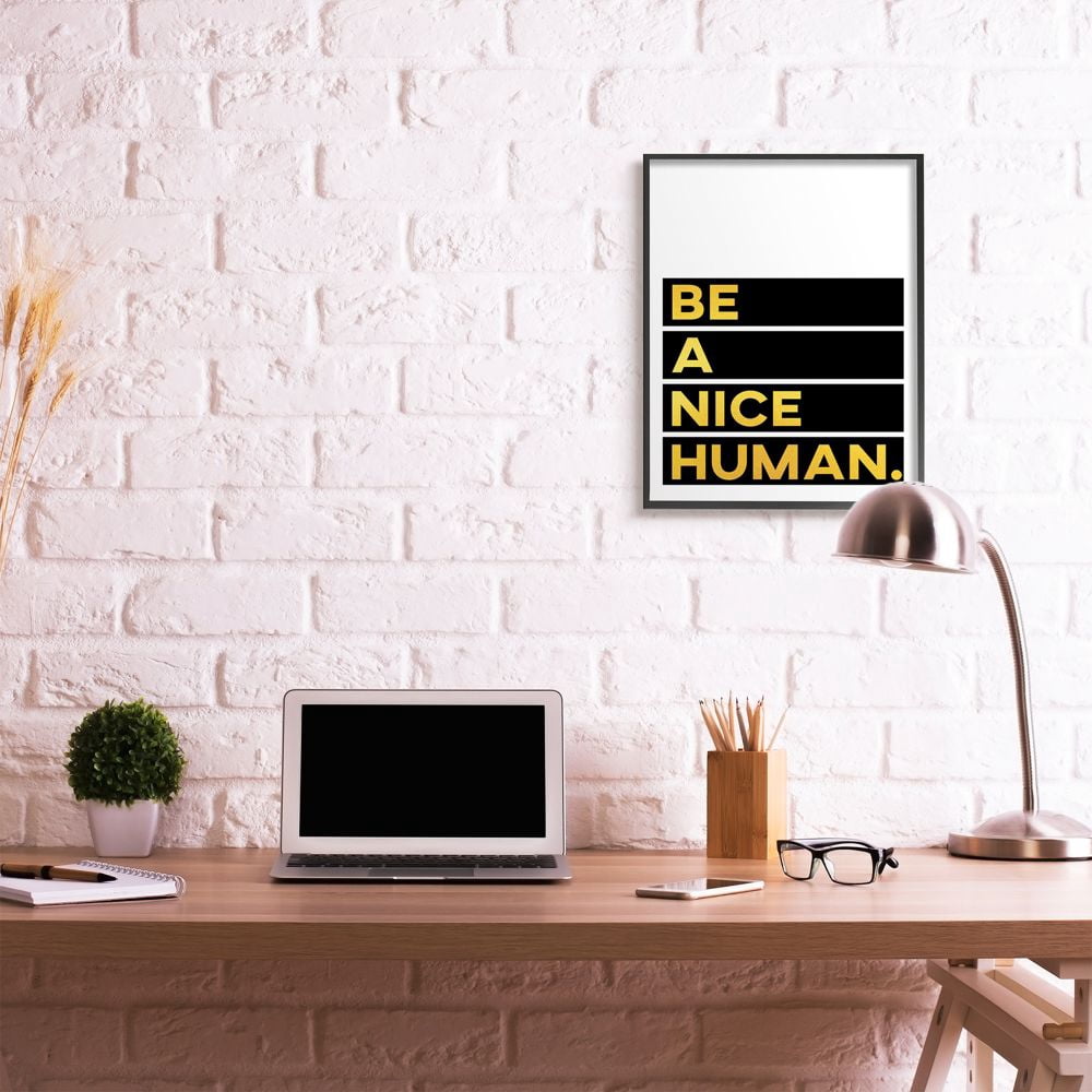 Stupell Industries Be a Nice Human Quote with Color Block Typography Designed by Seven Trees Design