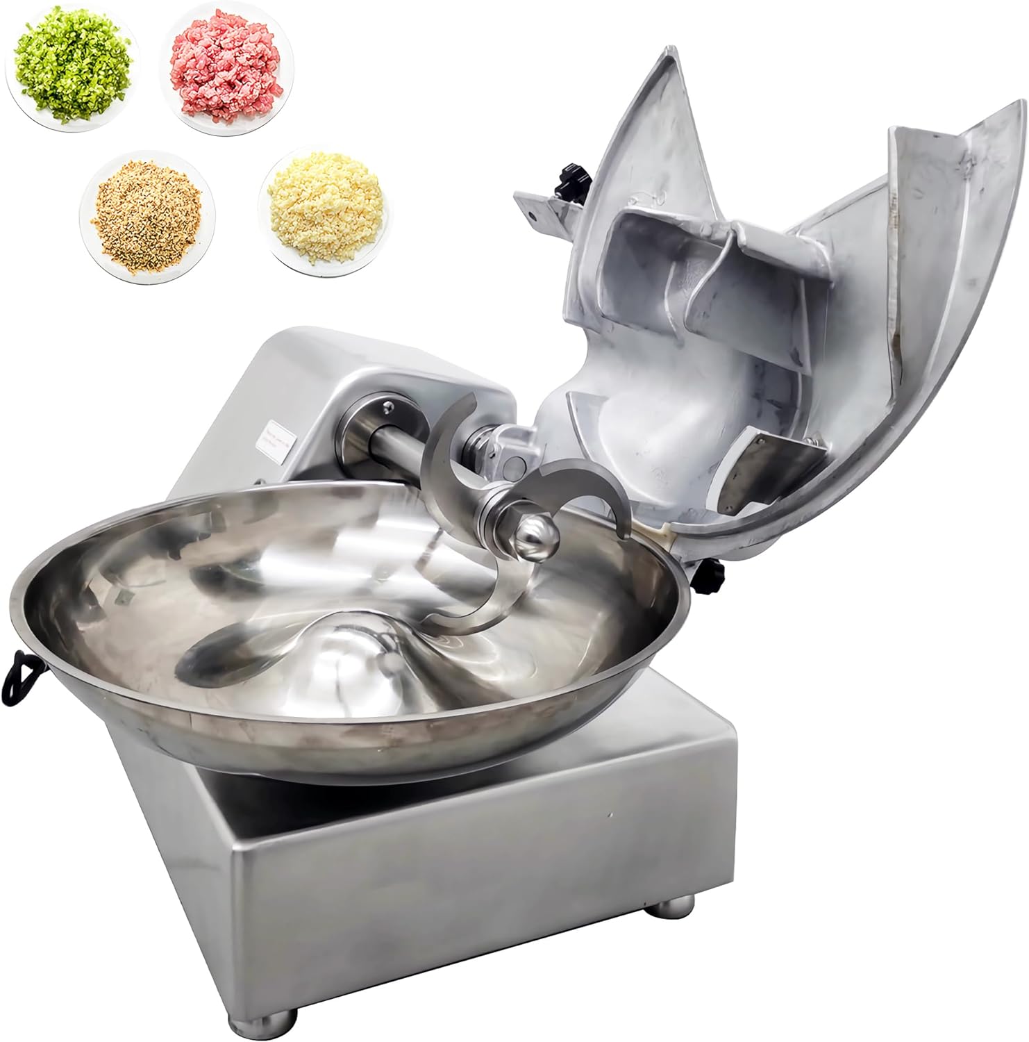 Meat Vegetable Cutter Meat Ginger Garlic Food Chopper Prep Food Processor Stainless Steel 8L