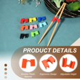 thumbnail image 3 of Uxcell 10 Pcs Chopsticks Helper, Reusable Training Chopstick Hinges Connector for Learners, Orange Red, 3 of 7