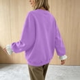 thumbnail image 4 of Maplenight Womens Crew Neck Sweatshirt Ruffle Cuff Long Sleeve Tops Regular Fit Casual Pullover Sweatshirts, 4 of 5