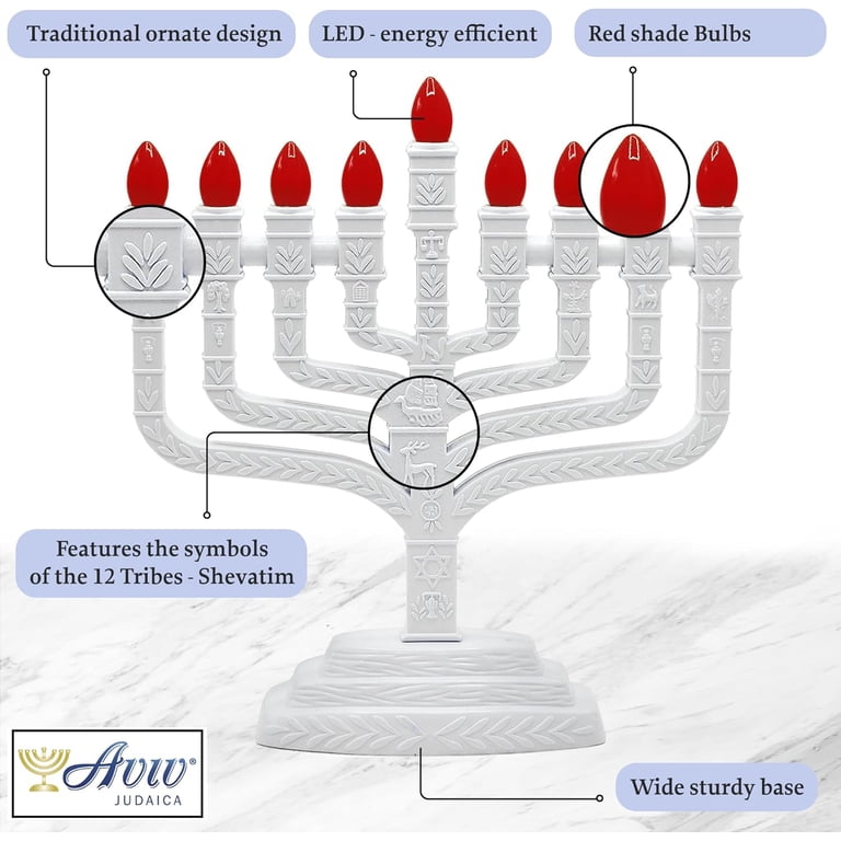 Aviv Judaica Knesset LED Menorah with 12 Tribes Design photo 2