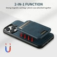 thumbnail image 6 of Allytech 2 in 1 Wallet Case for Apple iPhone 13 Pro Max, Premium PU Leather Detachable Cards Holder Magsafe Wallet Wireless Charging Stand Phone Case for Apple iPhone 13 Pro Max - Blue, 6 of 13