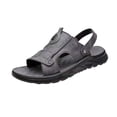 thumbnail image 1 of Sandals for Men, Microfiber Leather Upper with Metal Buckle Detail, Open-Toe Design, Adjustable Snap Closure, 1-3 cm Heel, Polyurethane Sole, 1 of 6