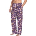 thumbnail image 2 of Daiia Butterflies And Floral Men's Sleep Pant with Pockets and Drawstring,Pajama Pants-Medium, 2 of 9