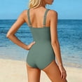thumbnail image 4 of Ticikt Girls One Piece Swimsuits, Solid Ruched Bathing Suit for Girls Full Coverage Modest Padded Swimwear,Army Green,Size:13-14 Years, 4 of 5