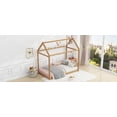 thumbnail image 2 of Twin Size Wooden House Bed in Wood Color, Easy to Assemble and Durable, 2 of 15