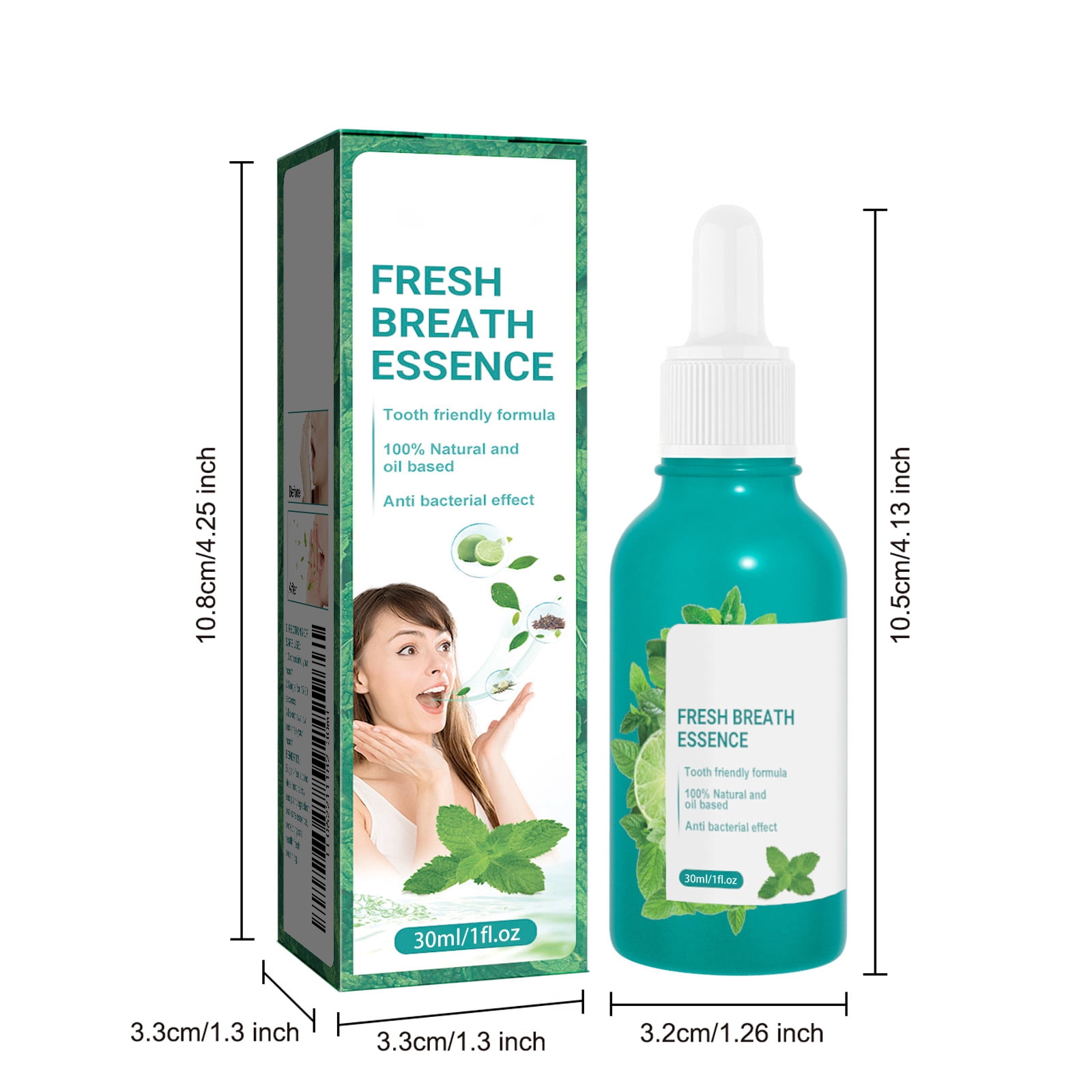 Alvantor Oral Care Fresh Breath Drops Treatment, Minty Freshener, 1 fl oz