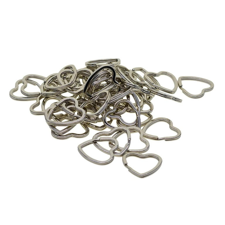 Heart Flat Connector Keychain Loop Finding Jump Rings , , 
