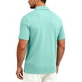 thumbnail image 4 of Men's Quick Dry Tactical Polo Shirt, Lightweight Breathable Performance Polo, Short Sleeve UPF 50+ Outdoor Golf Shirt Cyan L, 4 of 9