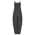 thumbnail image 4 of Wiyuqeen Overalls for Women Loose Fit Sleeveless Bib Cargo Jumpsuits Solid Baggy Wide Leg Rompers Lightweight Summer Jumpers with Pocket, 4 of 7